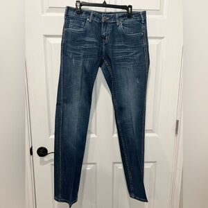 Cowgirl Tuff  ‘Touch Of Class’  Jeans Womens 30x33 Bootcut Sequin Seam Stretch